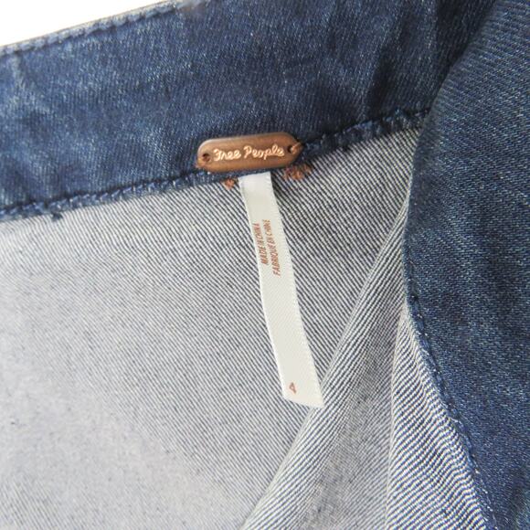 Free People This Way or That Denim Mini Skirt Zipper Skirt High Rise 4 Small - Picture 5 of 7